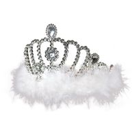 diadem biały z puszkiem królewna księżniczka