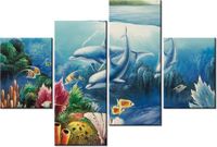 140CM 70 OBRAZ SYMPATYCZNE DELFINY ŚCIENNY