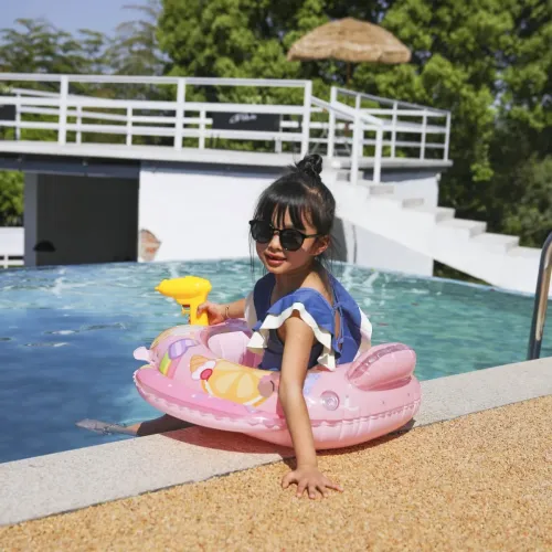 Dmuchany Pontonik Z Siedziskiem Różowe Koło Z Pistoletem Do Pływania Dla na Arena.pl