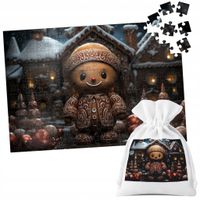 PUZZLE TRADYCYJNE - ŚWIĄTECZNE WZORY MIKOŁAJ RENIFER PREZENT - 70 el