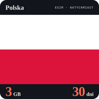 Karta eSIM Internet Polska 3 GB na 30 dni - bez rejestracji