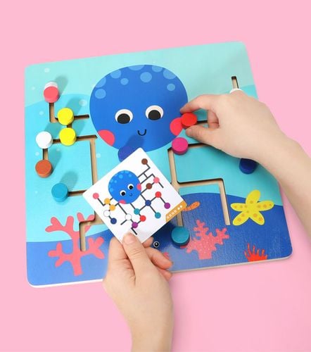 gra logiczna labirynt drewniany ośmiornica pod wodą jhtoy-647 na Arena.pl