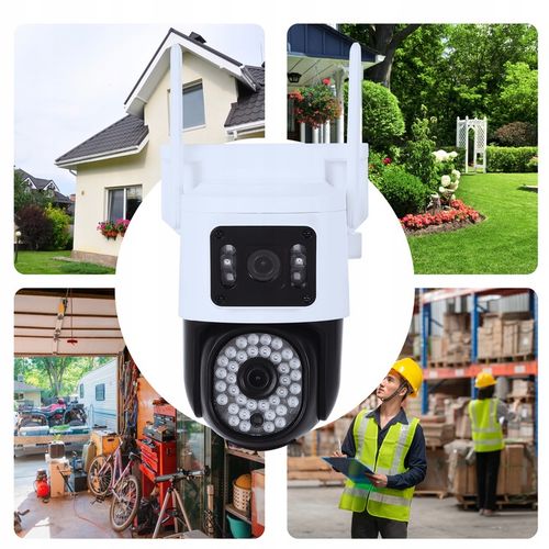 PODWÓJNA KAMERA WIFI IP SMART ZEWNĘTRZNA OBROTOWA 4K 8MPX DETEKCJA ALARM na Arena.pl