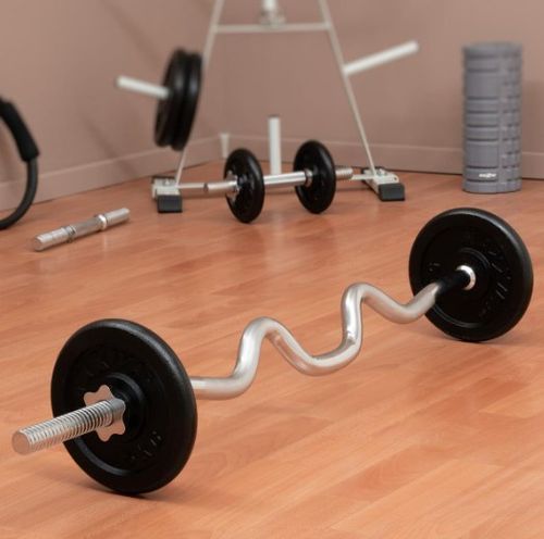 MAXXIVA Zakrzywiony dwuręczny gryf SZ, 120 cm, srebrny na Arena.pl