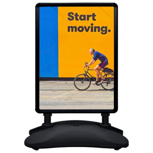 Stojak na plakat A1 z podstawą na wodę, czarny, stop aluminium na Arena.pl