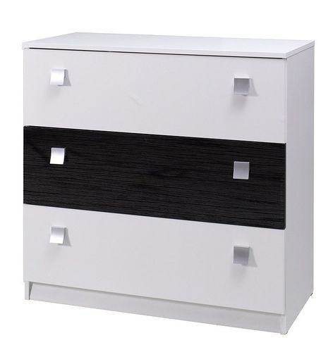 Komoda 3SZ LUX STRIPES - biała na Arena.pl