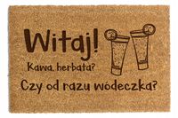 WYCIERACZKA POD DRZWI 40 x 60cm "Kawa, herbata? Czy od razu wódeczka?"Kokos