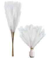 Biała sztuczna trzcina trawa pampasowa dekoracyjna zestaw 10szt wystrój