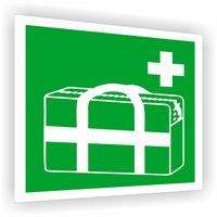 Tabliczka ewakuacyjna z nadrukiem 10x10 cm Medyczna torba przenośna