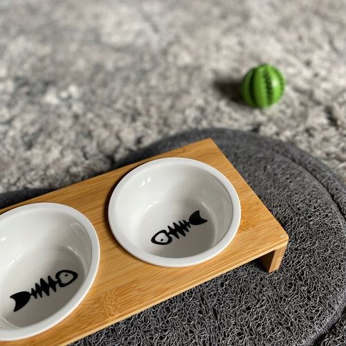 MISKA DLA KOTA PSA PODWÓJNA DREWNIANA METALOWA na Arena.pl