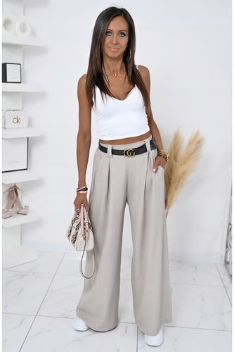 MODNE SPODNIE Z SZEROKĄ NOGAWKĄ I PASKIEM MICHELL! WZ.1 na Arena.pl