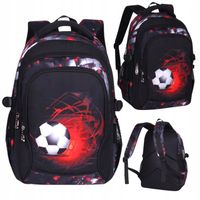 PLECAK SZKOLNY Z PIŁKĄ TORNISTER MŁODZIEŻOWY POJEMNY DLA CHŁOPCA KL. 1-3