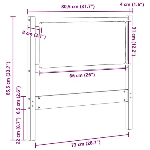 Zagłówek Inny Brązowy 75 cm Lite drewno sosnowe na Arena.pl
