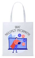 Dla Brata Na Prezent Torba Eco Biała Shopper Z Nadrukiem Ze Zdjęciem