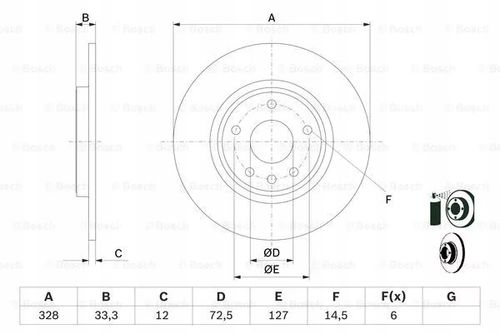 TARCZA HAM TYL 328X12 P BOSCH na Arena.pl