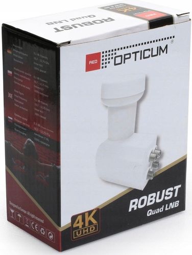 KONWERTER SATELITARNY QUAD na cztery OPTICUM Full HD 4K + MIERNIK + na Arena.pl