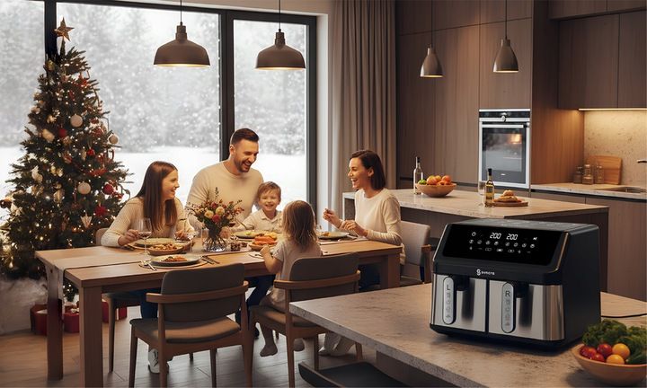 FRYTKOWNICA BEZTŁUSZCZOWA DWUKOMOROWA AIR FRYER 10L FRYTOWNICA zdjęcie 2