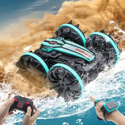 SAMOCHÓD ZDALNIE STEROWANY RC GESTAMI AMFIBIA 2 PILOTY 4x4 360° PŁYWAJĄCY na Arena.pl
