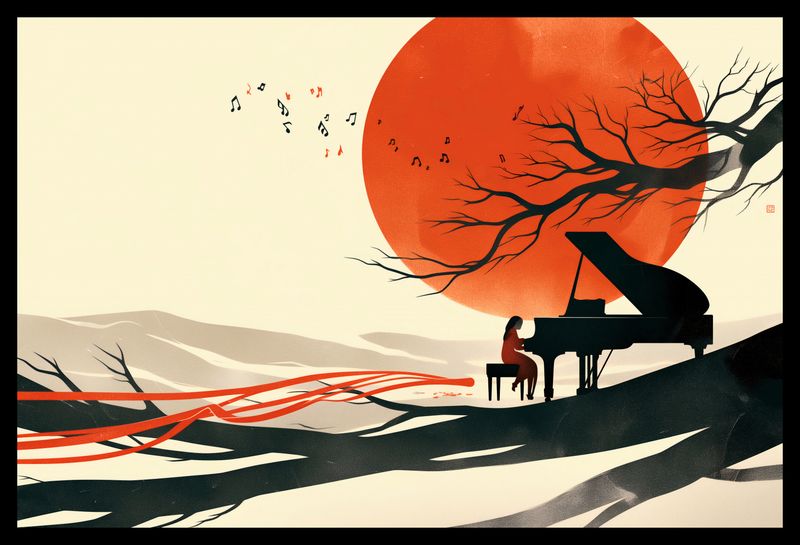 Plakat 45x30cm Pianistka zdjęcie 2