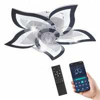 LAMPA SUFITOWA Z WIATRAKIEM CZARNA + PILOT + APP TRYBEM LETNIM I ZIMOWYM