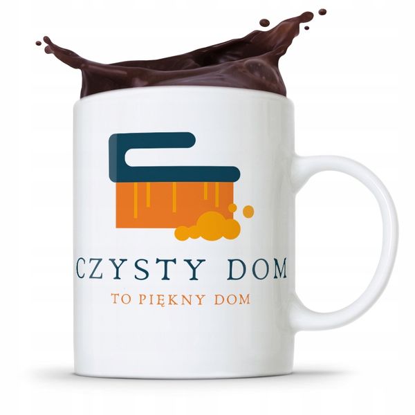 Dla Sprzątaczki Kubek Czysty Dom To Piękny Dom Z Nadrukiem Ze Zdjęciem zdjęcie 1