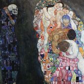 Plakat 80x80cm Śmierć i Życie, Gustaw Klimt Vintage do Salonu