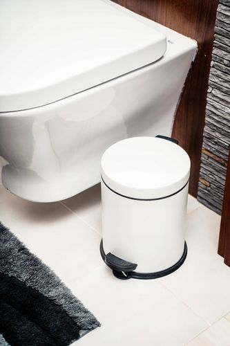 Kosz łazienkowy okrągły z pedałem biały 3 l na Arena.pl