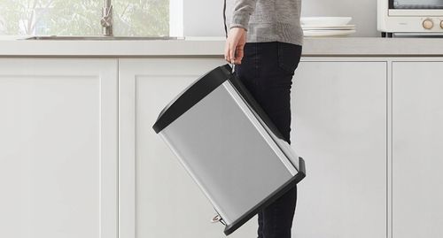 Kosz na śmieci odpady METALOWY 3 KOMORY do segregacji recykling 24l srebrny na Arena.pl