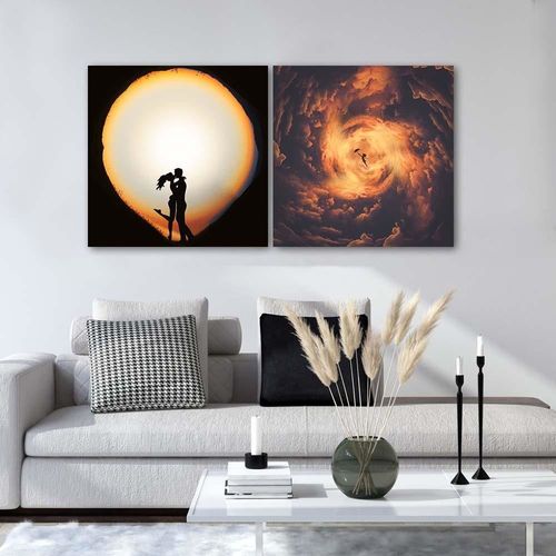 Deco Panel, Pocałunek na białym tle 80x80 na Arena.pl