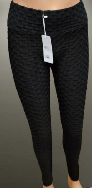 Spodnie damskie KARBOWANE black wysoki stan Push-Up S/M wyszczuplające zdjęcie 2