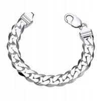 GRUBA Srebrna Bransoletka Męska Pancerka SREBRO 925 Diamentowana 12mm PEŁNA