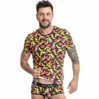 anais men t-shirt bananowy s - lycra, dopasowany kroj, nadruk banany