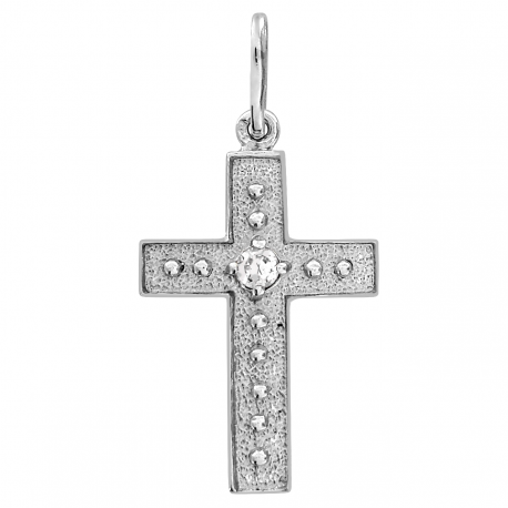 SREBRNY KRZYŻYK OZDOBNY Z CYRKONIĄ SREBRO PRÓBY 925 DOSTĘPNY W RÓŻNYCH KOLORACH zdjęcie 3