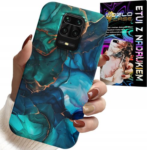 ETUI DO XIAOMI NOTE 9 PRO / 9S - NIEBIESKO ZIELONY MARMUREK PLECKI WZORY na Arena.pl