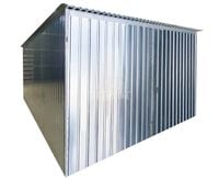 Garaż blaszany 3x5m - brama dwuskrzydłowa - ocynk - dach spad w tył TS1096