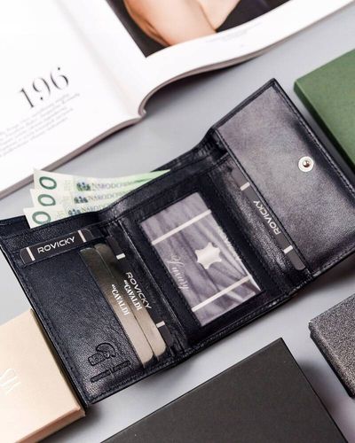 mały, poziomy portfel damski ze skóry naturalnej na zatrzask - 4u cavaldi na Arena.pl