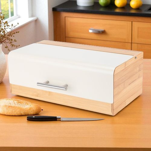 chlebak bambusowy pojemnik na pieczywo e-6075 kremowy na Arena.pl
