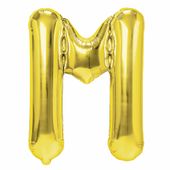 Balon foliowy litera M złoty 40 cm personalizowany własny napis z balonów