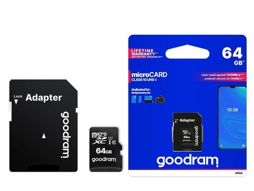 PS KARTA GOODRAM Micro SD 64GB, Class10 UHS + adapter. #LXND64GB na Arena.pl