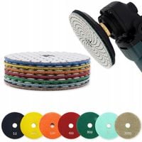 ZESTAW 7 TARCZ DIAMENTOWYCH DO SZLIFOWANIA GRESU NA MOKRO RÓŻNE