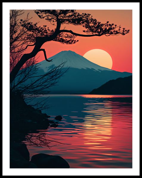 Plakat 50x65cm Góra Wieczorem zdjęcie 3