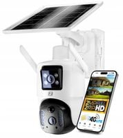 KAMERA OBROTOWA SOLARNA 2 OBIEKTYWY V22 IP NA KARTĘ SIM 4G LTE GSM 4MPx