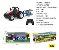 CZERWONY TRAKTOR   Z PŁUGIEM STEROWANY