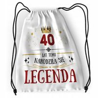 Plecak Urodziny 40 40Ste Sportowy Szkolny Worek Z Nadrukiem Ze Zdjęciem