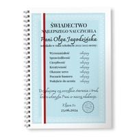 ŚWIADECTWO NOTES notatnik NOTES PREZENT dla NAUCZYCIELA