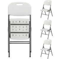 Krzesła cateringowe składane 4 szt. turystyczne do ogrodu na piknik białe