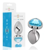 intense metalowy korek anatomiczny m niebieskie serce 8 cm