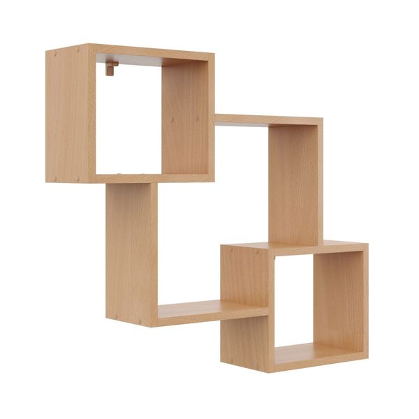 Półka ścienna, wisząca, regał, 78x18x71 cm, buk, mat zdjęcie 1