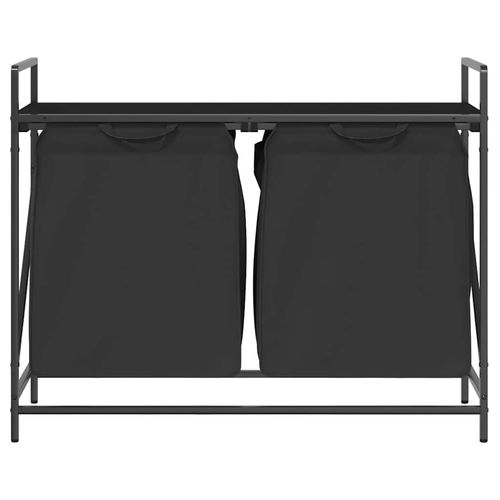 Kosz na pranie 2 przegrody z półką, czarny dąb na Arena.pl