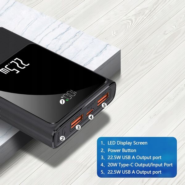 POWERBANK 10000MAH MOCNA SZYBKA ŁADOWARKA 22,5W 2XUSB A/USB-C WYŚWIETLACZ L zdjęcie 9